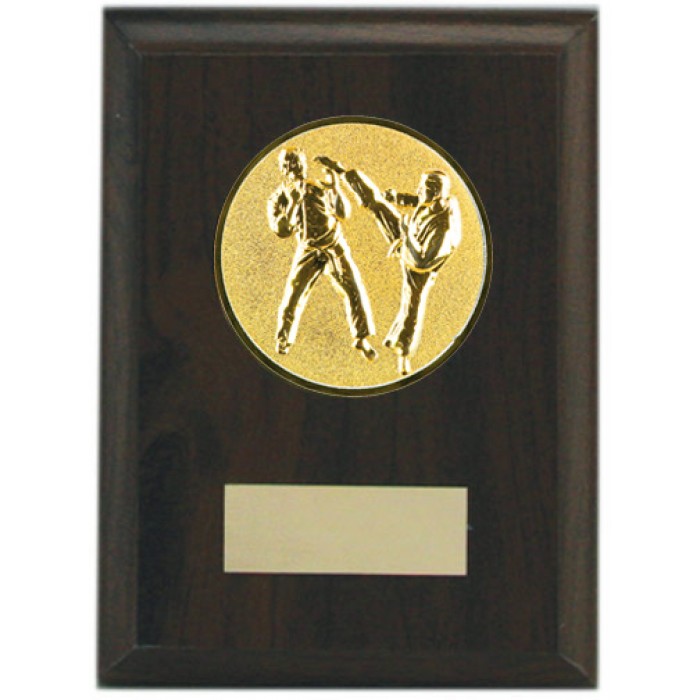 Budget wooden martial arts plaque 5'' - choice of sports centre 